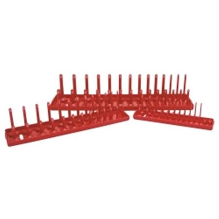 KEEN SAE Socket Holder Set; Red - 3 Piece KE79595